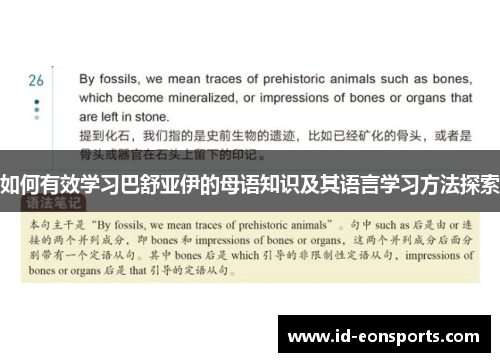 如何有效学习巴舒亚伊的母语知识及其语言学习方法探索